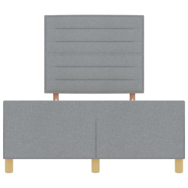 Bettgestell mit Kopfteil Hellgrau 140 x 190 cm Stoff