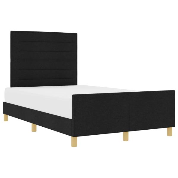 Bettgestell mit Kopfteil Schwarz 140 x 190 cm Stoff