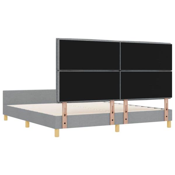 Bettgestell in Hellgrau 180x200 cm aus Stoff