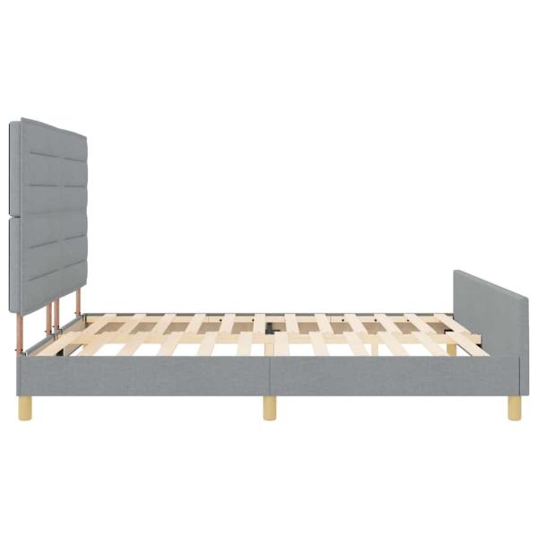 Bettgestell in Hellgrau 180x200 cm aus Stoff