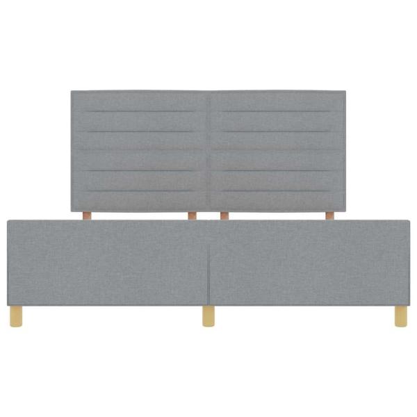 Bettgestell in Hellgrau 180x200 cm aus Stoff