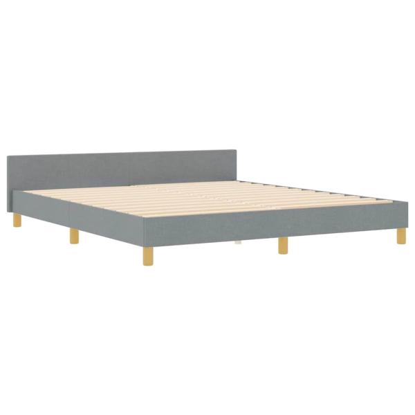 Bettgestell in Hellgrau 180x200 cm aus Stoff