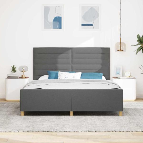 Bettgestell Dunkelgrau 180x200 cm Stoff