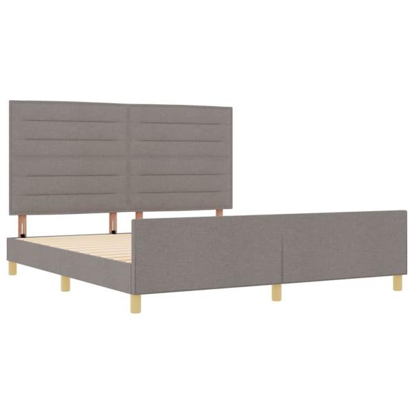 Bettgestell in Taupe, 180x200 cm, Stoff
