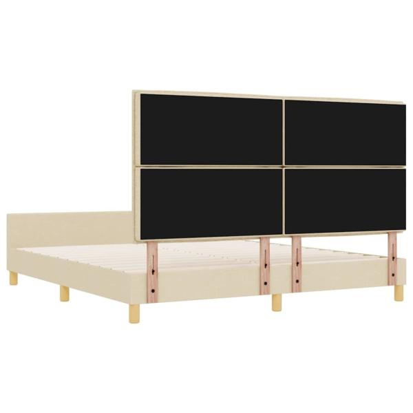 Bettgestell in Creme - 180x200 cm Stoff