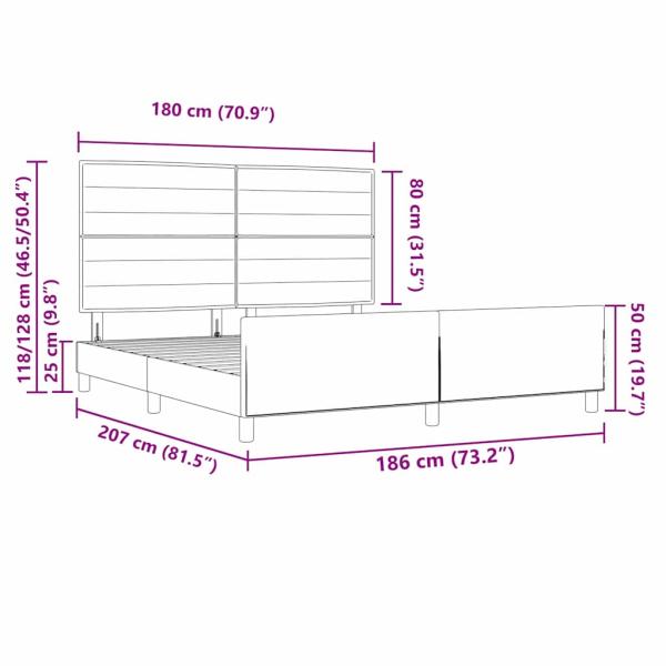 Bettgestell in Creme - 180x200 cm Stoff