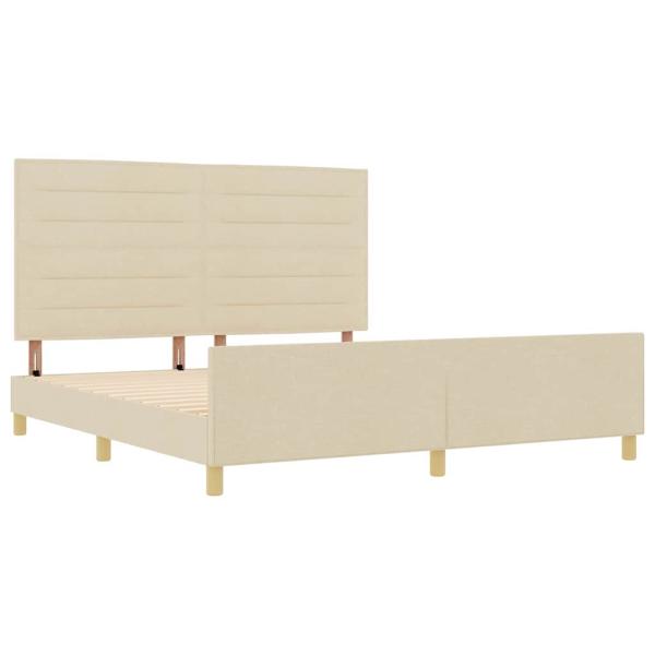 Bettgestell in Creme - 180x200 cm Stoff