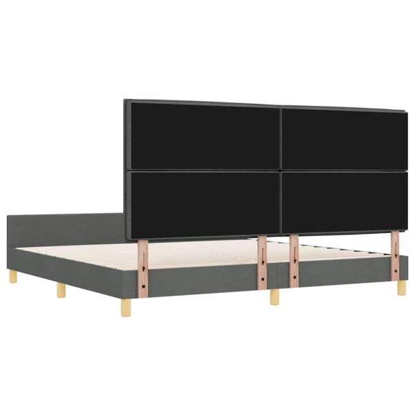 ARDEBO.de - Dunkelgraues Stoffbettgestell 200x200 cm