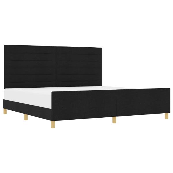 Schwarzes Stoffbettgestell 200x200 cm