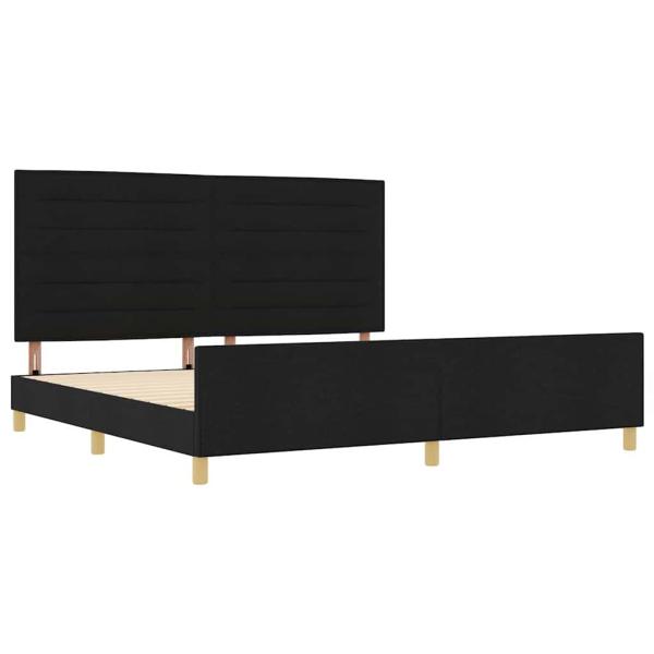 Schwarzes Stoffbettgestell 200x200 cm