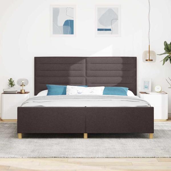 Bettgestell Dunkelbraun 200x200 cm Stoff