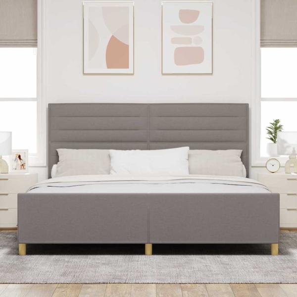 Bettgestell Taupe 200x200 cm aus Stoff