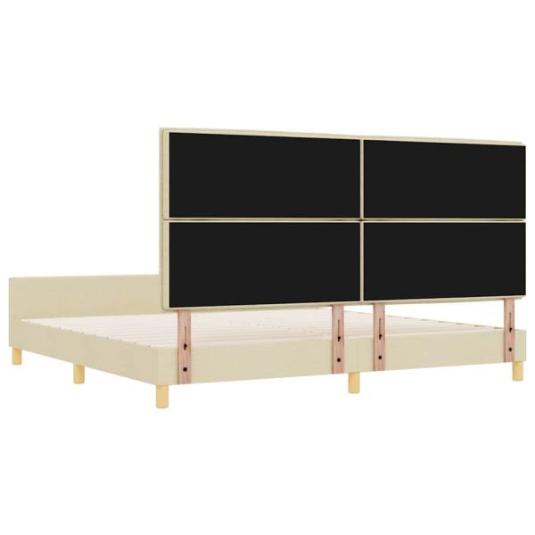 Creme Stoff Bettgestell 200x200 cm
