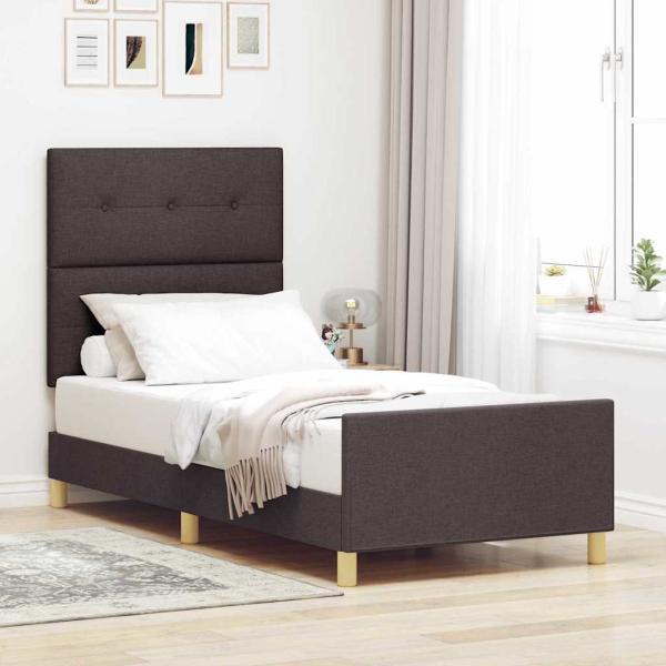ARDEBO.de - Bettgestell Dunkelbraun 90x200 cm Stoff