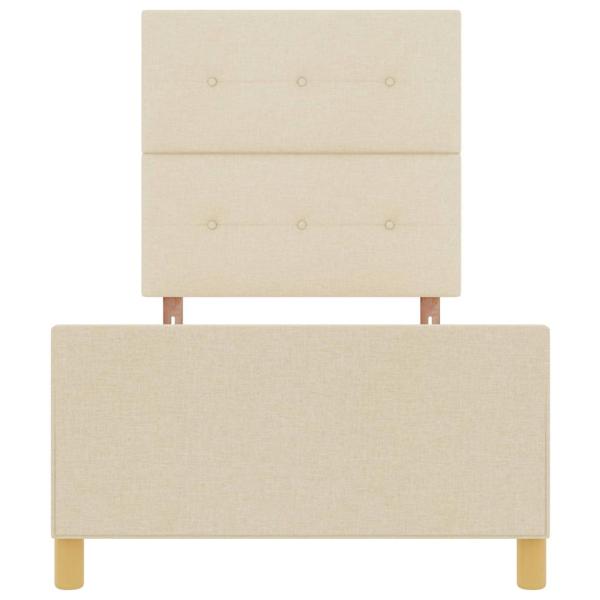 Creme Bettgestell 90x200 cm Stoff
