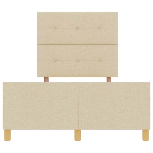 Bettgestell in Creme, 120x190 cm, aus Stoff