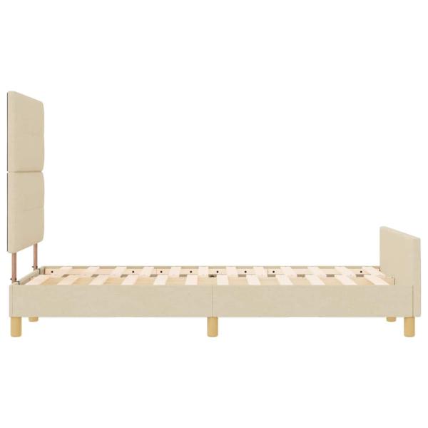 Bettgestell in Creme, 120x190 cm, aus Stoff