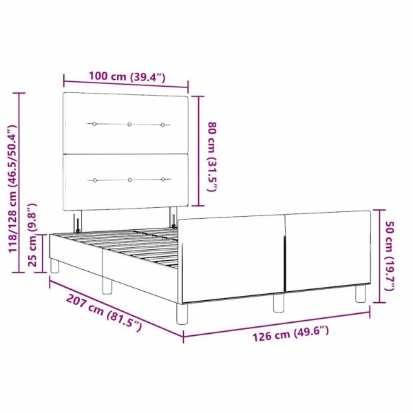Bettgestell Blau 120x200 cm Stoff