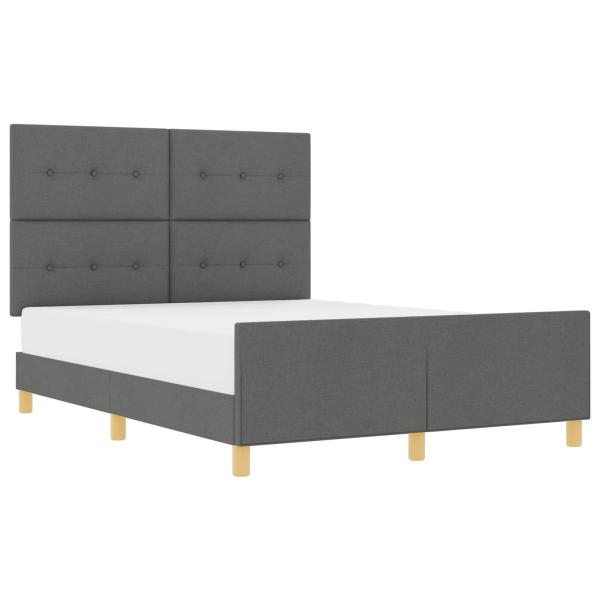 Bettgestell Dunkelgrau 140x190 cm Stoff