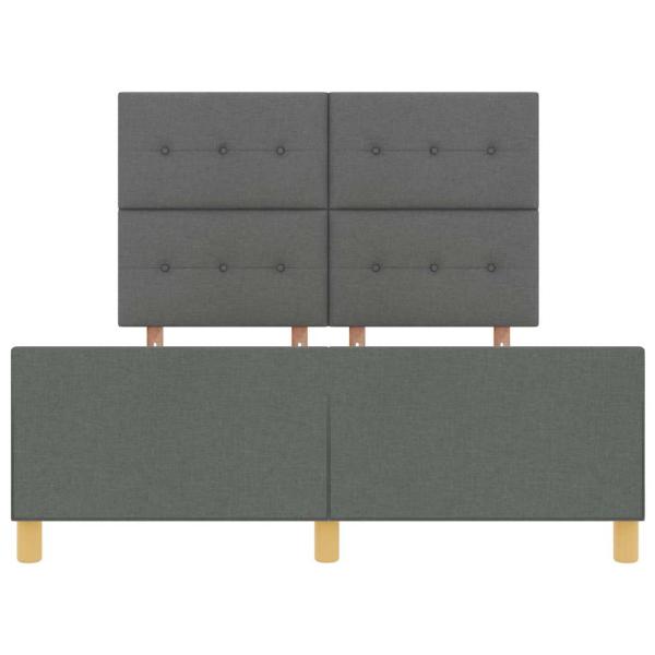 Bettgestell mit Kopfteil Dunkelgrau 140 x 190 cm Stoff