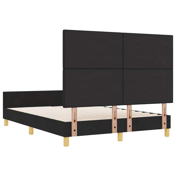 Bettgestell Schwarz 140x200 cm Stoff