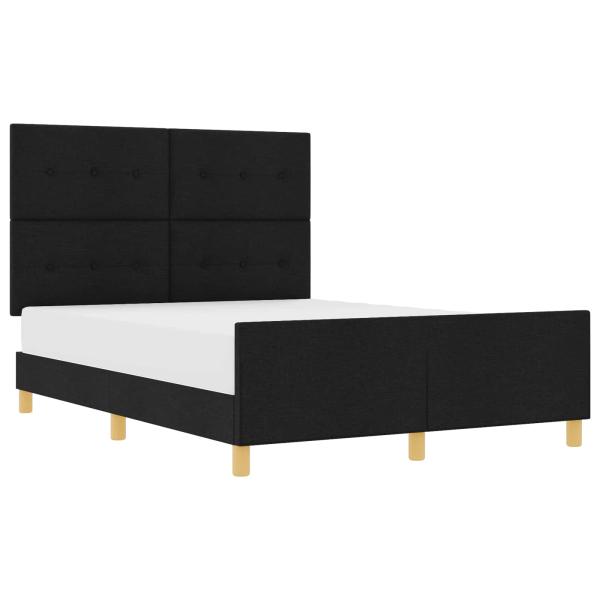Bettgestell Schwarz 140x200 cm Stoff