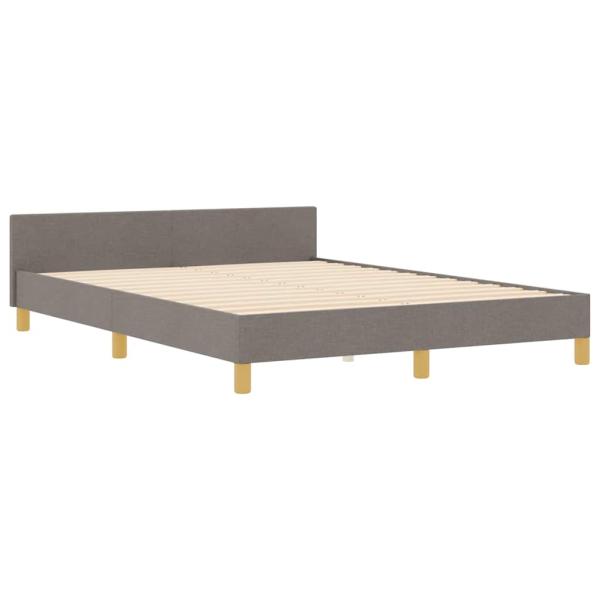 Bettgestell mit Kopfteil Taupe 140 x 200 cm Stoff