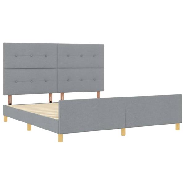 Bettgestell mit Kopfteil Hellgrau 180 x 200 cm Stoff