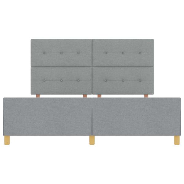 Bettgestell mit Kopfteil Hellgrau 180 x 200 cm Stoff