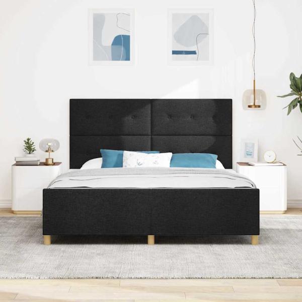 Bettgestell Schwarz 180x200 cm Stoff