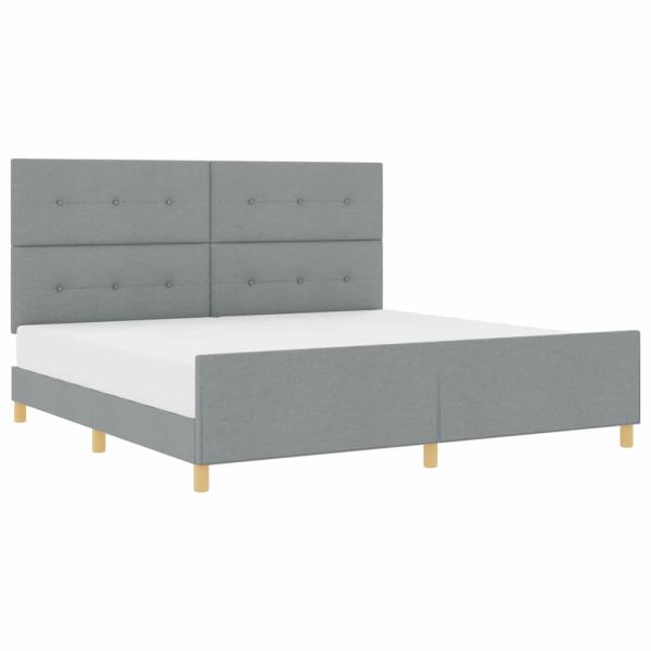 Bettgestell Hellgrau 200x200 cm Stoff