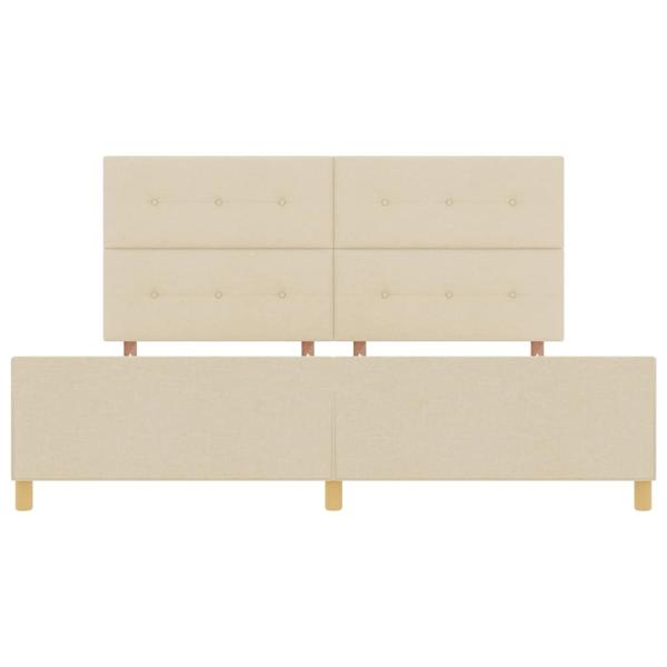 Bettgestell in Creme 200x200 cm aus Stoff