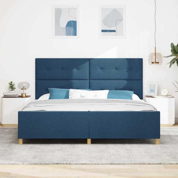 Bettgestell Blau 200x200 cm Stoff