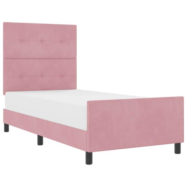 Pinkes Samtbettgestell 80x200 cm