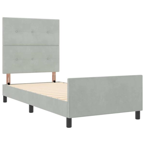 Bettgestell Hellgrau 90x200 cm Samt