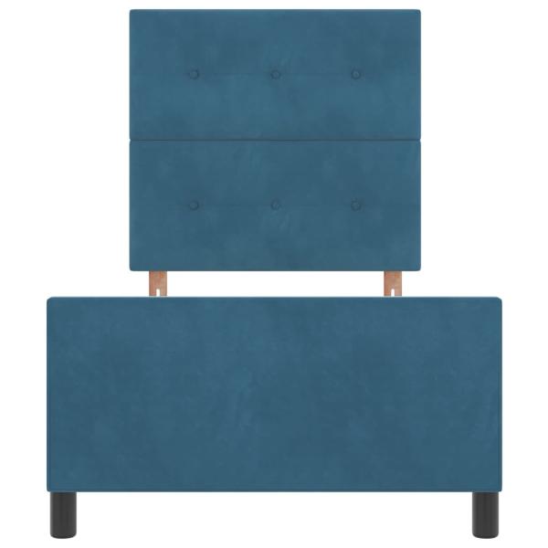 Boxspringbett mit Kopfteil Dunkelblau 90 x 200 cm Samt