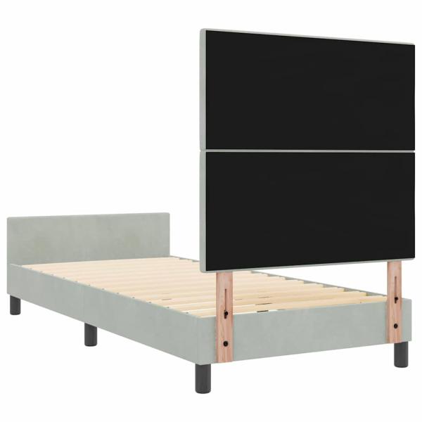 Boxspringbett mit Kopfteil Hellgrau 100 x 200 cm Samt