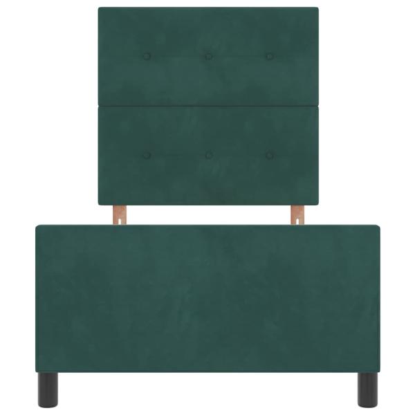 Dunkelgrünes Samt-Bettgestell 100x200 cm