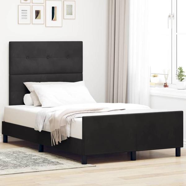 ARDEBO.de - Bettgestell Schwarz 120x190 cm Samt
