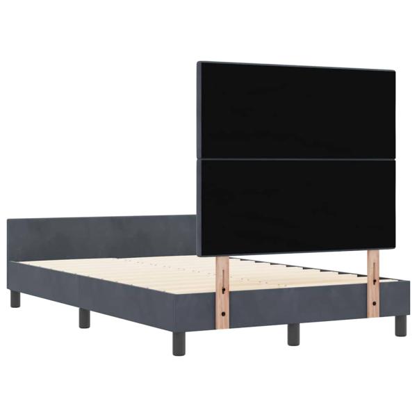 Boxspringbett mit Kopfteil Dunkelgrau 120 x 200 cm Samt