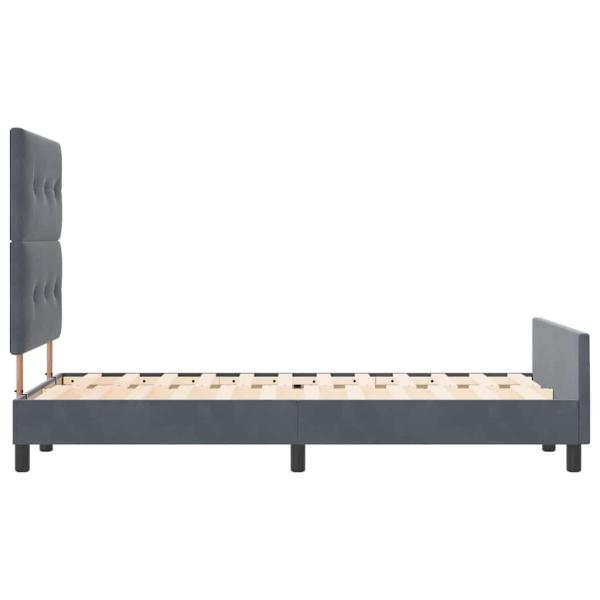 Boxspringbett mit Kopfteil Dunkelgrau 120 x 200 cm Samt