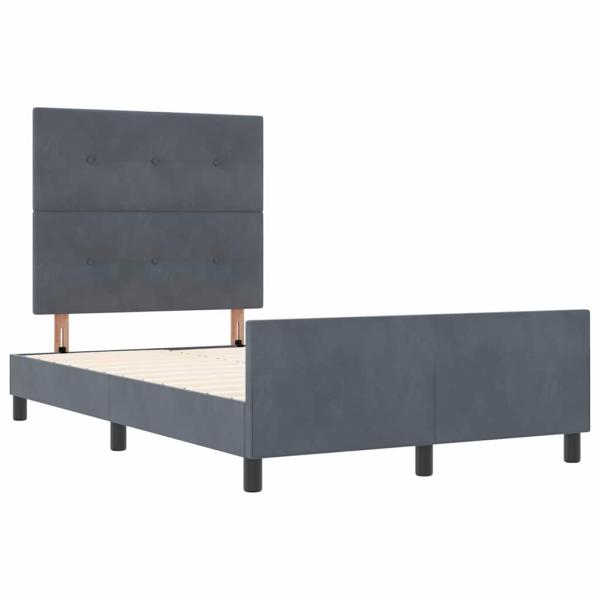 Boxspringbett mit Kopfteil Dunkelgrau 120 x 200 cm Samt