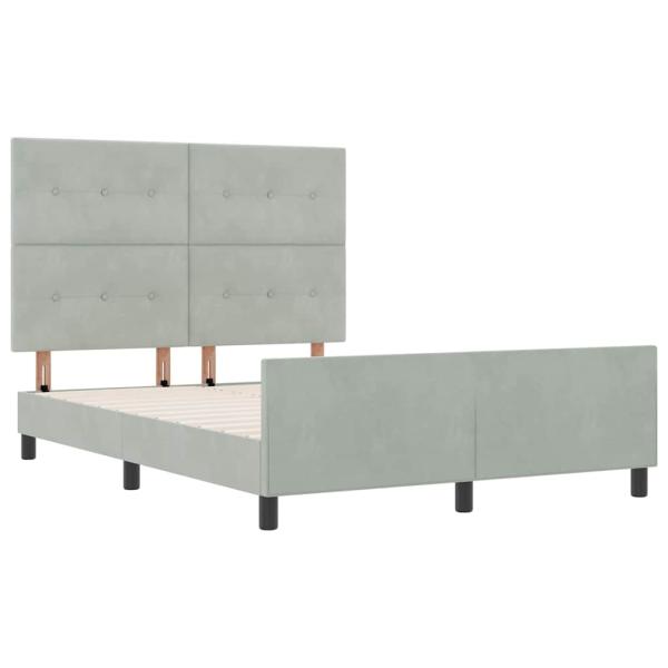 Bettgestell Hellgrau 140x190 cm Velvet