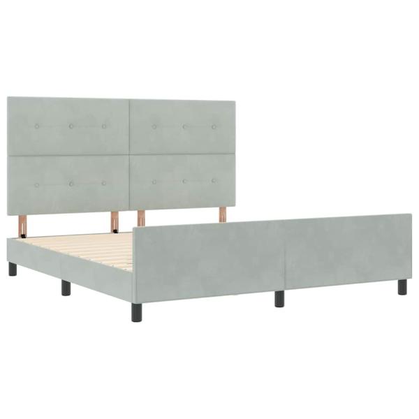 Bettgestell Hellgrau 180x200 cm Samt
