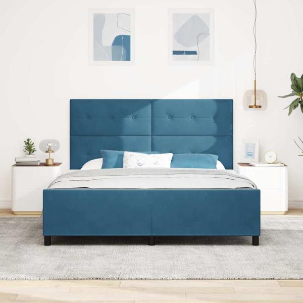 Bettgestell Dunkelblau 180x200 cm Samt