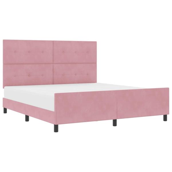 Pinkes Samtbettgestell 180x200 cm