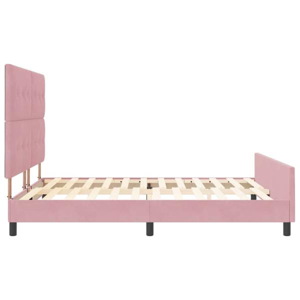 Pinkes Samtbettgestell 180x200 cm
