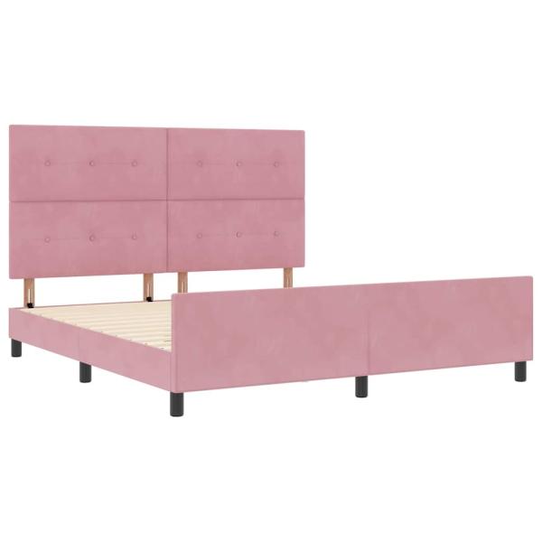 Pinkes Samtbettgestell 180x200 cm
