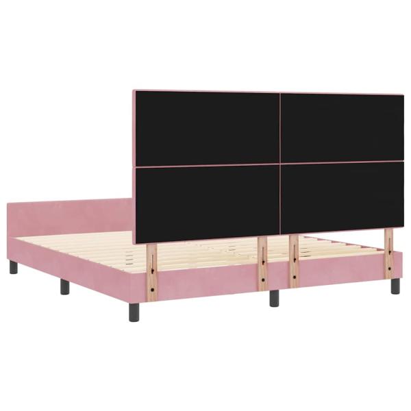 Pinkes Samtbettgestell 180x200 cm