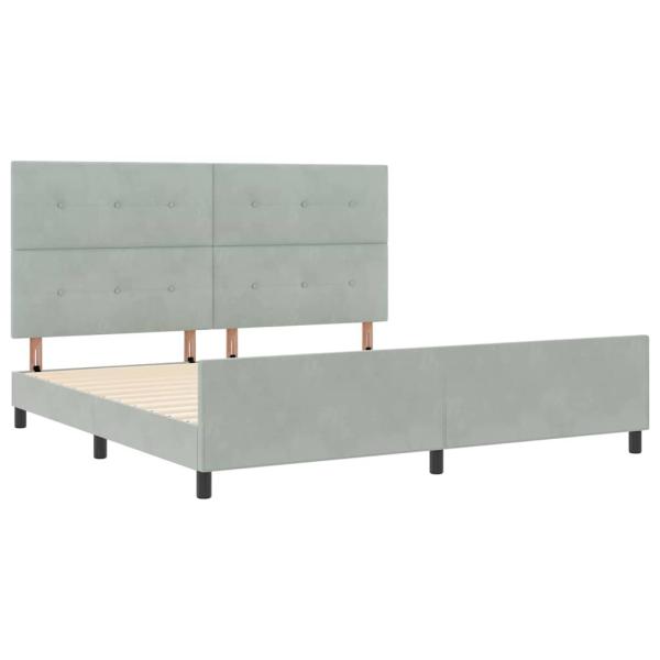 Bettgestell Hellgrau 200x200 cm Samt